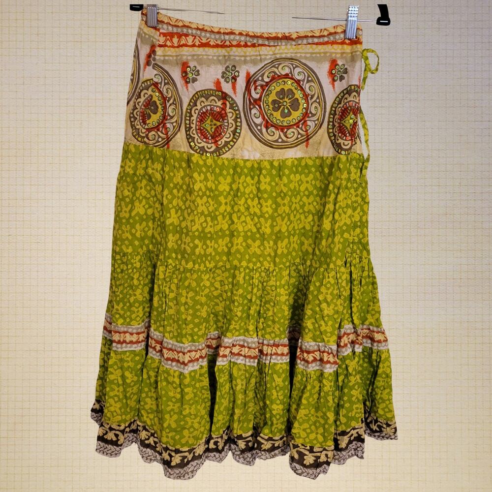 Millie Gabrielle Vintage Small Boho Pattered Flowy Summer Lightweight Skirt